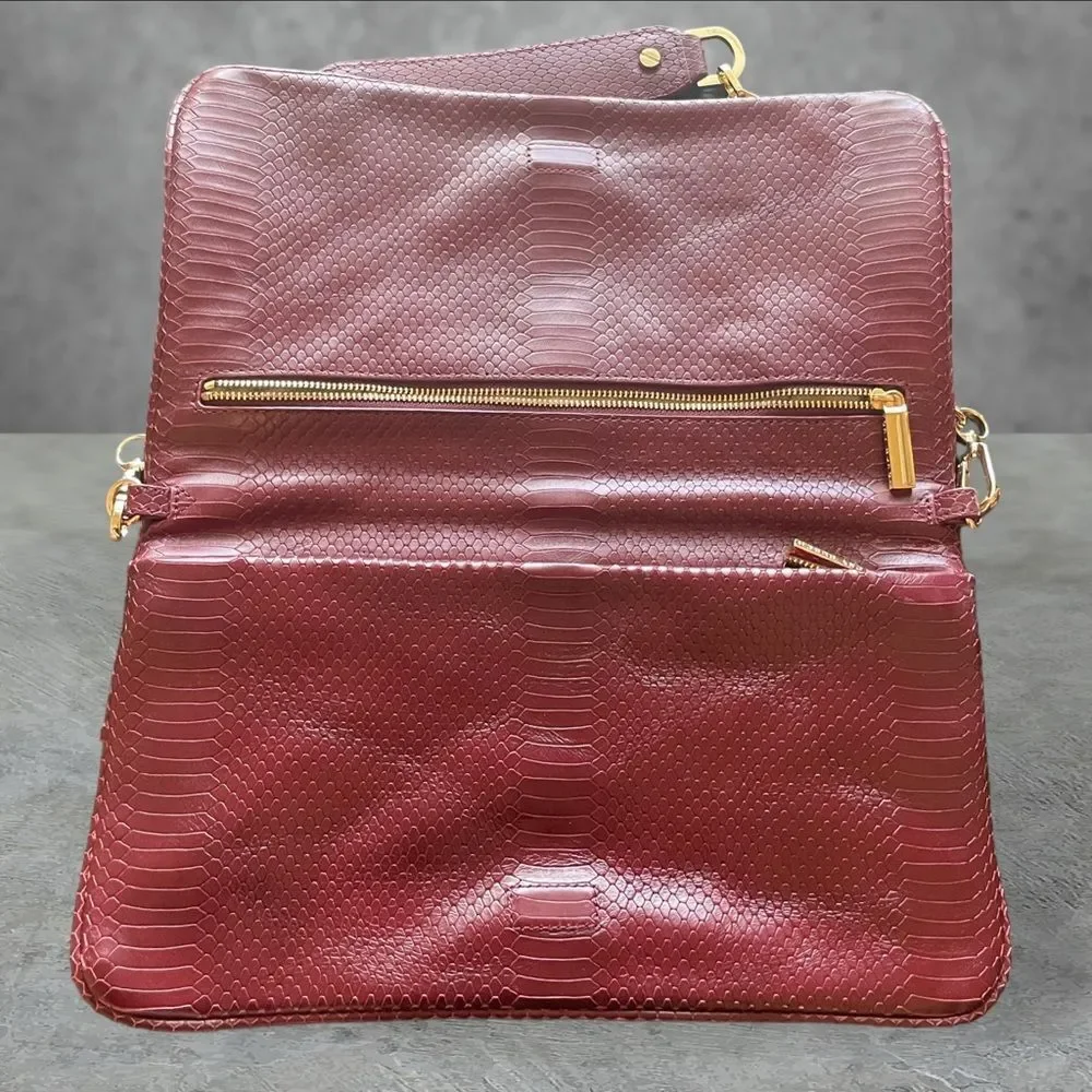 Tory Burch Burgundy Shoulder Bag with Gold Accents - Picture 5 of 16